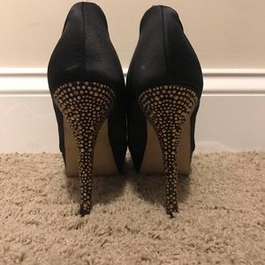 Steve Madden Swarovski Black Satin Heels